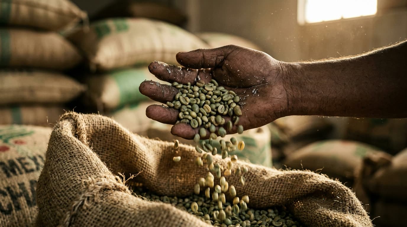 Green coffee — It ships graded, bagged and ready for roasters and exporters in any country.